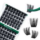 Lash Clusters 96pcs Individual Lashes Y02 D Curl 16mm Eyelash Clusters KEYYOU Volume Wispy Lash Extension Soft&Comfortable Easy DIY at Home(Y02,D-16mm)