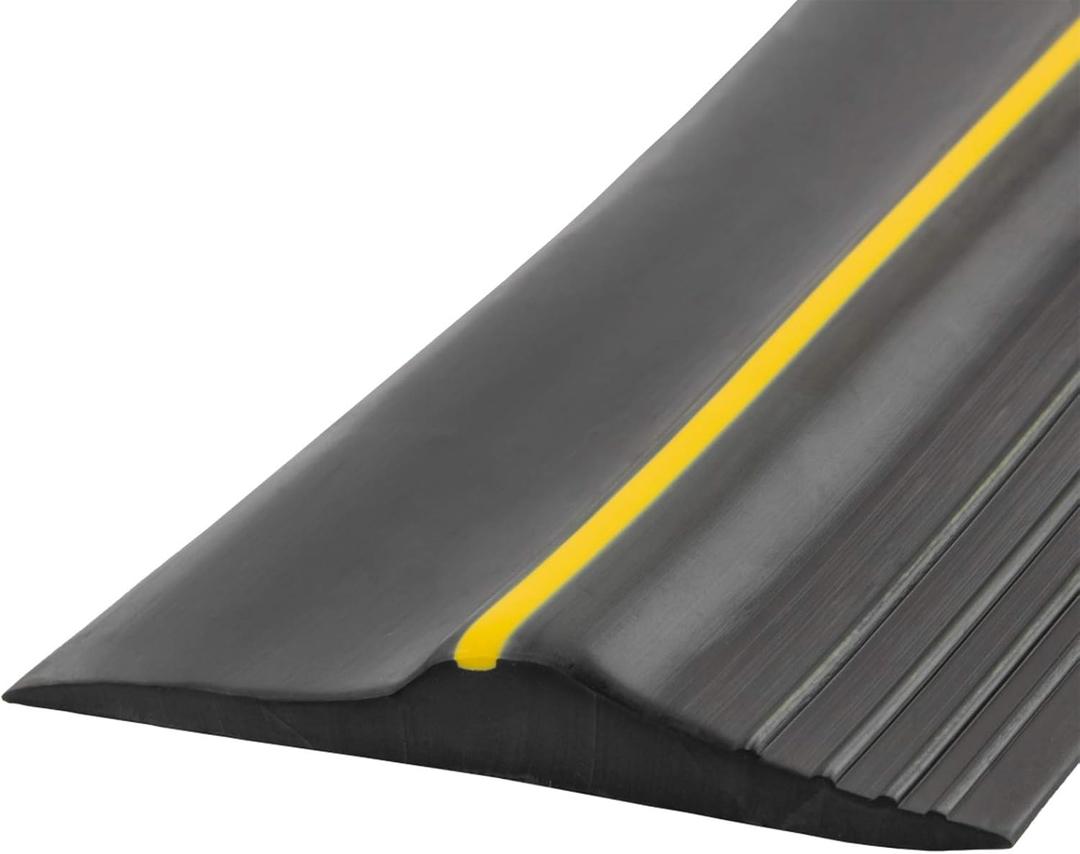 Papillon Garage Door Bottom Seal Strip, Weatherproof EPDM Rubber Threshold, Fits All Standard Doors, Easy for DIY Homeowners, No Adhesive (20Ft, Black)