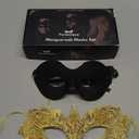 Masquerade Mask for Couples Women and Men - 3 Pack Venetian Gold and Black Lace, Mardi Gras Mask
