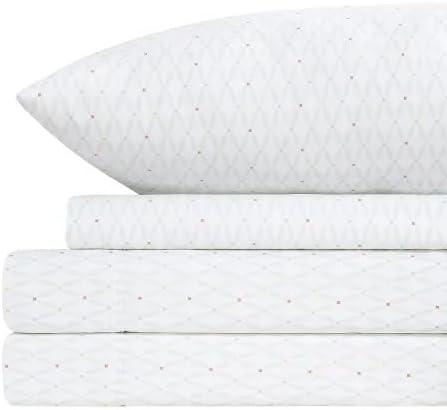 4-Piece Printed Sheet Set - Full/Twin| 17" Extra Deep | Cool, Crisp, Breathable Bed Sheets - Brushed for Softness (Maise Geo, Twin XL)