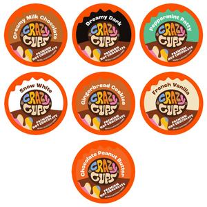 Crazy Cups Premium Hot Chocolate Single Serve Cups for Keurig K Cup Brewers, Variety Pack Sampler, 30 count, Best By: 09/11/26