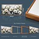 PHAOHUAXM Large Canvas Wall Decor For Living Room Wall Art For Bedroom Office Wall Decorations Print White Ink-Wash Flower-Shaped Wooden Frame Artwork Stretched and Frame Posters Home Decor 24"X48"