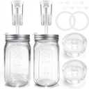 32oz Mason Jar Fermentation Kit 2 Pk Fermentation Jars, Fermentation Lids Fermenting weights and Airlocks, Complete Fermenting Kit for Making and Storing Sauerkraut, Pack of 2