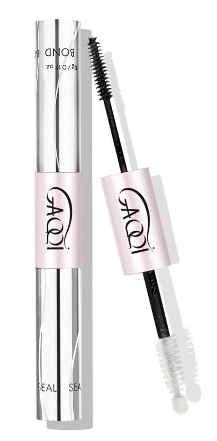 GAQQI Lash Cluster Glue, Lash Bond and Seal Waterproof, Bond & Seal Eyelash Glue for Clusters, Eyelash Adhesive Black LongLasting 72H, LatexFree（5ml）