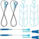 Patelai 2 Set 8 in 1 Hydration Bladder Cleaning Kit Includes 3 Different Brushes and Drying Collapsible Bladder Frame, Water Reservoir Backpack Cleaning Kit