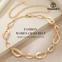 TRIWORKS Waist Chain for Women Ladies Metal Link Chunky Chain Belt for Dresses