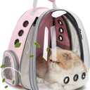 Lollimeow Cat Carrier Backpack, Expandable Bubble Pet Carrier for Cats and Small Dogs, Airline Approved Travel Backpack for Hiking, Walking & Outdoor Adventures - Supports up to 16 lbs
