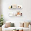 36 Inches Clear Acrylic Floating Shelves Wall, Bookshelf for Kids, Nursery Book Shelves, Magazine Rack, Picture Ledge Shelf for Photo Frames Vinyl Records, Pack of 2