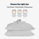 Amazon Basics Cooling Sheets, 4 Piece 100% Recycled Polyester Bed Sheet Set for Hot Sleepers, Breathable, 15-Inch Deep Pocket, Queen, Gray
