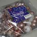 100-Pack Various Shatterproof Christmas Balls, Christmas Decorative Ball Ornaments for Xmas Tree- Rose Gold