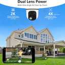 wansview Security Cameras Wireless Outdoor-2K Dual Lens Home Security Cameras, 360 View, Solar Panel Battery Powered, Color Night Vision, PIR Sensor, IP65 Waterproof, Work with Alexa, B7 2P White