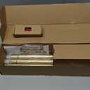 KAMANINA 1 Inch Curtain Rod 32 to 58 Inches (2.6-4.8ft), Gold Curtain Rods for Windows, Single Drapery Rods with Square Finials