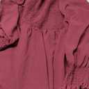 Women's Fall Dresses 2025 Puff Long Sleeve Square Neck Dress High Waist Smocked A-Line Flowy Wedding Party Plus Size Maxi Dress with Pockets Red 3XL