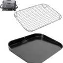 OG701 Grill Griddle Plate and Rack for Ninja XSKGRDPLT Woodfire OG700 Series, Heavy-Duty Non-Stick Griddle Pan with Oil Hole, Ninja Grill Flat Top Griddle Plate Accessories, 2-Pack for OG700