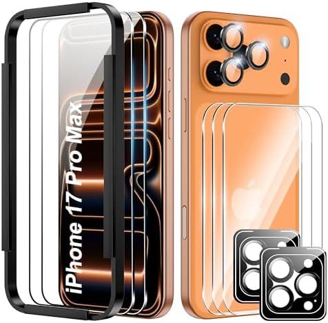Suttkue for iPhone 17 Pro 6.3'' Back Screen Protector＆Screen Protector＆Camera Lens Protector,9H Hardness,HD-Tempered Glass, Case Friendly,(2+2+2 pack)