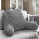 Reading Pillows for Sitting in Bed Adult, Back Rest Pillow for Sitting Up in Bed and Couch, Back Support Chair Pillow Support for Adult Backrest Pillows for Reading (Dark Grey 21 Inch)