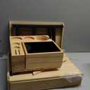 VINGLI 2 Tier Rolling Printer Stand with Storage, Desktop Printer Shelf for Home/Office Organizer, Heavy Duty Cart with Wheels Under Desk, Combinable Printer Table for Fax Machine Copier Scanner (Oak)