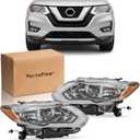 PartsFlow 2PCS Halogen Headlight Assembly Left And Right Side Headlamp For 2017 2018 2019 Nissan Rogue NI2502254 NI2503254