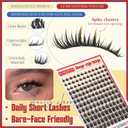 Fairy Lash Clusters with Spikes Eyelash Extensions Wispy Manga Lashes Individual Lashes Extension 8-14mm DIY Soft Eyelash Clusters 144Pcs Lash Clusters Kit DIY at Home by FANXITON, Manga Lash Clusters-A
