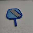 Pool Skimmer Leaf Net & Pole - Fine Mesh Cleaner Scoop - Leaf Net for Pond, Spa, Hot Tub - Large Screen Skimmer for Above Ground Or Inground Pools, Strainer Cleaning Tools & Accessories - Blue 60"