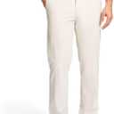 Izod Men's Saltwater Stretch Flat-Front Chino Pants (32W x 34L, Silver Birch Off White)