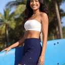 DIBAOLONG Women's Swim Shorts 7" High Waisted Quick Dry UPF 50+ Beach Board Shorts for Women with Liner & Pockets Dark Blue 2XL