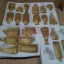 Amber Glass Bud Vases Set of 22, Gold Mini Flower Vase for Centerpieces, Small Vases in Bulk for Wedding Decorations, Vintage Vase for Table, Recepetion, Home Décor