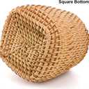 Hacaroa Set of 2 Rattan Pencil Holder for Desk, Handmade Wicker Pen Cup Cute Boho Desk Organizer, Woven Makeup Brush Holder Utensil Container for Home, Office Table Decor