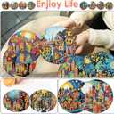 Ijbnhd 8 Pcs Diamond Art Coasters Kits, House Diamond Painting Coasters Kit with Holder, Diamonds Art Non Slip Coaster Crafts Kits for Adults Gifts 4x4 inch (Cork Wooden Pad)