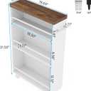 Tribesigns Slim Storage Cart, Rolling Narrow Kitchen Cart on Wheels for Small Place, 4-Tier Slide Out Slim Utility Cart Skinny Laundry Cart with Handle for Kitchen, Bathroom, Laundry, 6.3"d X 19.69"w X 31.5"h