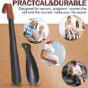 ZOMAKE Long Shoe Horn for Seniors Men,Metal Shoehorn Long handle for Boots, Shoe Spoon Helper