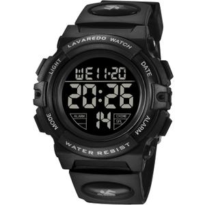 Kids Watch,Boys Watch for 3-15 Year Old Boys,Digital Sport Outdoor Multifunctional Chronograph LED 50 M Waterproof Alarm Calendar Analog Watch for Children with Silicone Band,Kids Gift (02-Black-B)