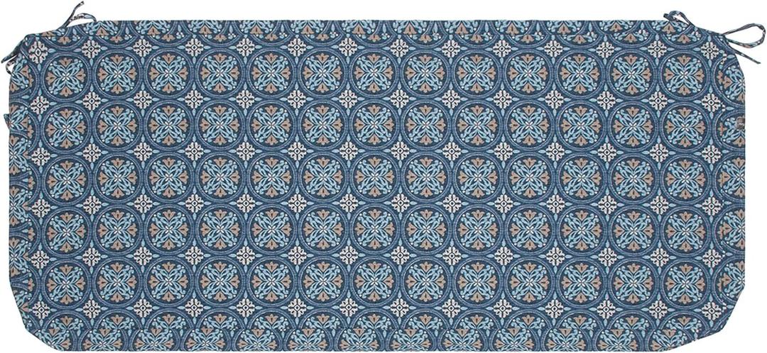 Magpie Fabrics Patio Bench Cushion Cover 45x18x3 Inch, NO Insert! Water&Fade Resistant Outdoor Loveseat Replacement Cover with Zipper (Morgan Medal Blue)