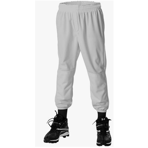 Alleson Athletic Boys Youth Pull-On Baseball Pant – Comfortable, Durable, Stretch Fabric with Elastic Waistband (Small, Grey)