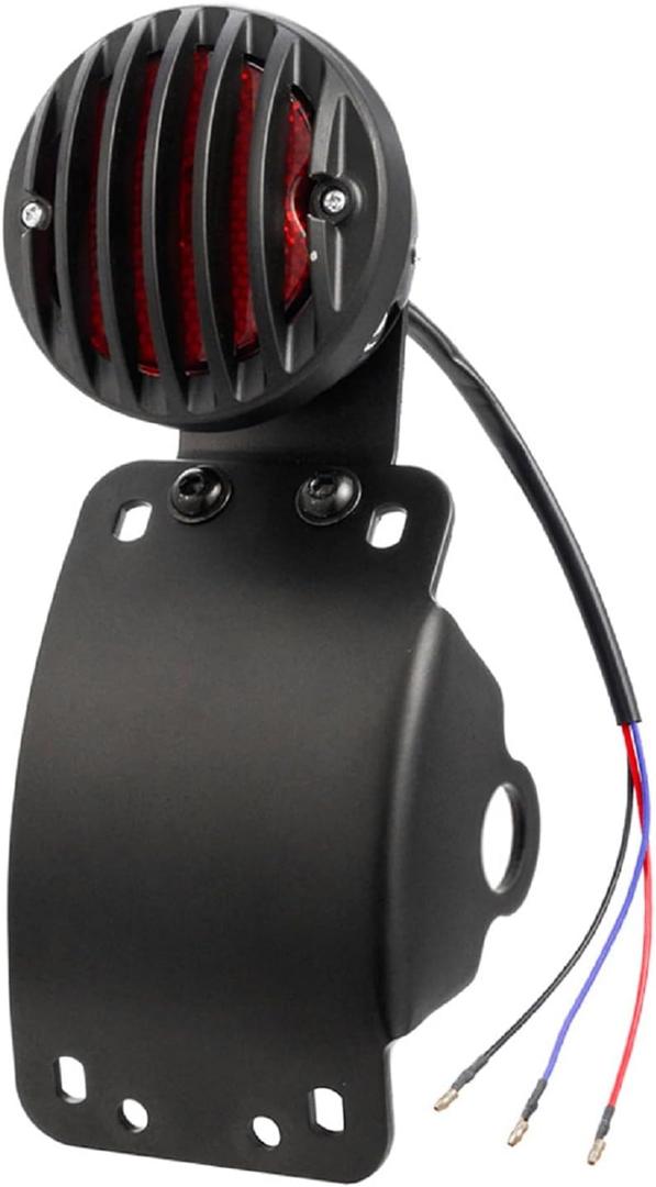 Amazicha 1" Motorcycle LED Tail Brake Light with Bracket, IP67 Waterproof Motorcycle Side Mount License Plate Rear Light Compatible for Harley Sporster Bobber Chopper Yamaha Suzuki Honda Kawasaki