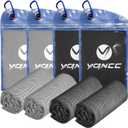 YQXCC 4 Pack Cooling Towels | 40"x12" | Ice Cool for Neck | Microfiber Soft Breathable Chilly | for Yoga, Golf, Gym, Camping, Running, Workout & More Activities (2 Dark Gray + 2 Light Gray)