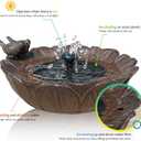 Solar Bird Bath Fountain,Sunflower with Resting Bird,Solar Powered with 3 Nozzles,Outdoor Garden Bird Bath,Solar Water Fountain for Bird Bath,Hummingbird Bird Bath for Outdoor