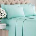 Cal King 6 Piece Sheet Set - Comfy Breathable & Cooling - Ultra-Soft Hotel Luxury Bedding Set w/ 8-16 Inch Deep Pockets - 1 Flat & 1 Fitted Sheet & 4 Pillowcases - Wrinkle Free & Easy Care - Spa Blue
