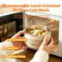 4 Tier Portable Insulated Lunch Container Set, Stackable Bento Box with Thermal Lunch Bag, Microwaveable Hot Food Container for Adults, Leakproof Thermal Food Container for Picnic, Work & Travel