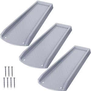 Rain Gutter Downspout Splash Block, Gutter Downspout Extensions for Water Drainage, 24" Gutter Splash Guards Downspout Extender, Fixable Down spout Drain Trays with PE Nails(3 Pack, Gray) (Gray)