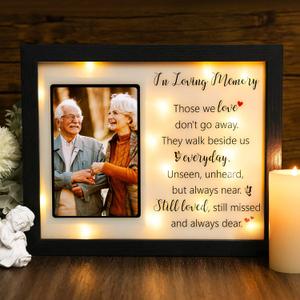 LED Shadow Box 4x6 - Memorial Picture Frame for Loss of Mother, Father, Loved One - Bereavement Gift (In Loving Memory)