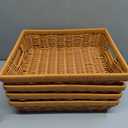 Marsui 4 Pcs Wicker Serving Baskets for 9 X13 Inch Foil Pans, Decorative Serving Tray for Hot Dishes, Bread, Casseroles, Buffet & Catering (Brown)