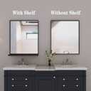 ANYHI Bathroom Mirrors for Wall, Metal Wall Mirror with Shelf, Perfect for Living Room, Bedroom, Entryway, Rectangular, Vertical Black, 24"L x 20"W
