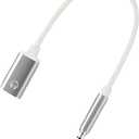 3.5mm Male to Type-C Female Audio Adapter Cable, White, Compatible with Smartphones, MP3 Players, Laptops, Tablets