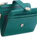 POIUGOYA Slim Wallet for Women,RFID Blocking Bifold Credit Card Holder with Zipper Coin Pocket,ID Window,Keychain