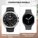 Metal Bands Compatible with Samsung Galaxy Watch 8 Band 44mm 40mm/Galaxy Watch 8 Classic Band 46mm, Business Stainless Steel Strap Wristband for Galaxy Watch 8 2025 Men Women