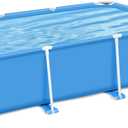 Jojoka 118x 79 x 26 inch Rectangular Frame Pool Outdoor Backyard Above Ground Swimming Pool (Blue)