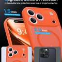 Magnetic Shockproof for iPhone 17 Pro Max Case,[Camera Protection][Compatible with Magsafe][Non-Slip][Mil-Grade Protection] Non-Yellow Translucent Matte Phone Case for iPhone 17 Pro Max,Orange