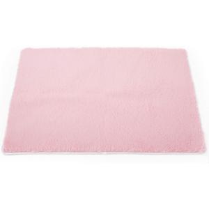 TTLOJ Rectangle Rug for Play Tent, Decorative Area Rug, Fluffy Soft Mat Pad for Kids' Playhouse, Nursery, Children's Room Decor, Dormitory Velvet 50.5" Lx38.5" W Pink