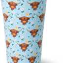 Swig Life 32oz Insulated Tumbler, Travel Coffee Tumbler with Lid, Cup Holder Friendly Travel Coffee Mug, Stainless Steel Thermos, 32 oz, Reusable Insulated Mug with Lid (Holy Cow)